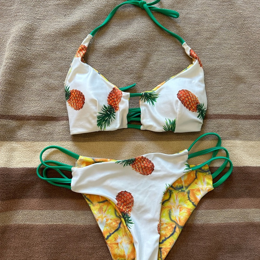 Pineapple Print Bikini Set